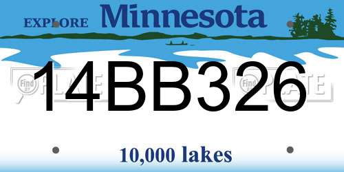 14BB326 Minnesota License Plate