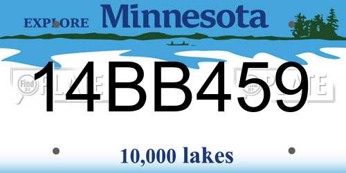 14BB459 Minnesota License Plate