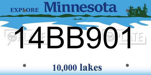 14BB901 Minnesota License Plate