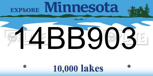14BB903 Minnesota License Plate