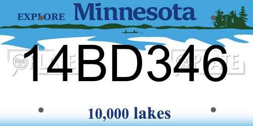 14BD346 Minnesota License Plate
