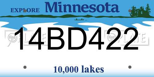 14BD422 Minnesota License Plate