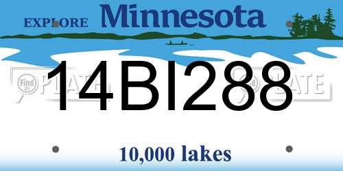 14BI288 Minnesota License Plate