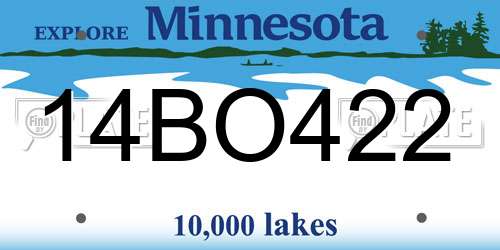 14BO422 Minnesota License Plate