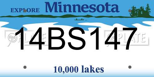 14BS147 Minnesota License Plate