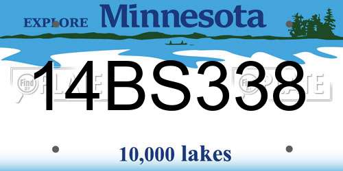 14BS338 Minnesota License Plate