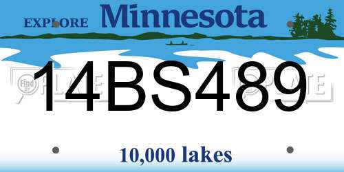 14BS489 Minnesota License Plate