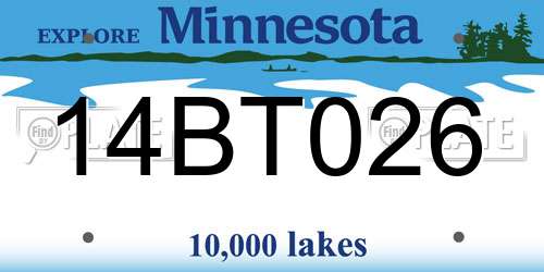 14BT026 Minnesota License Plate