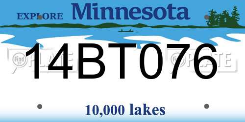 14BT076 Minnesota License Plate