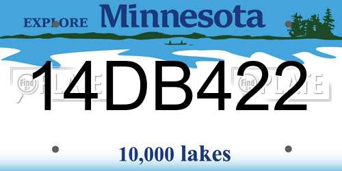 14DB422 Minnesota License Plate