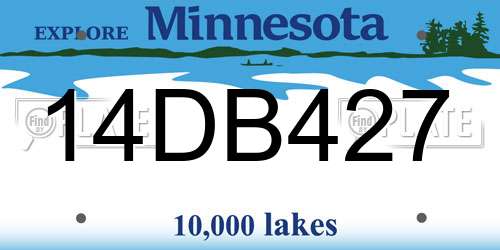 14DB427 Minnesota License Plate