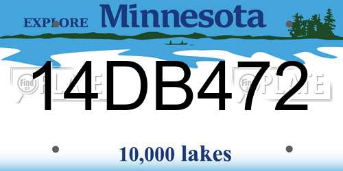 14DB472 Minnesota License Plate