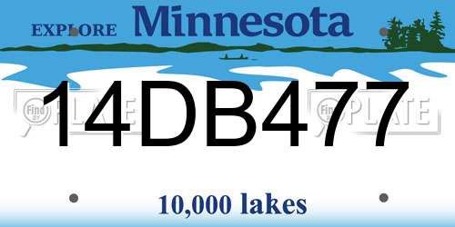 14DB477 Minnesota License Plate