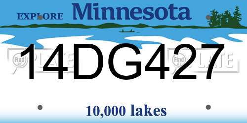 14DG427 Minnesota License Plate