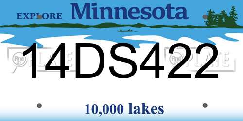 14DS422 Minnesota License Plate