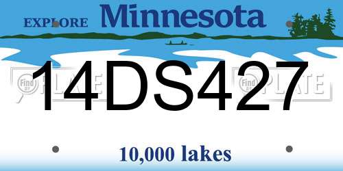 14DS427 Minnesota License Plate