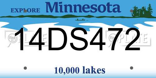 14DS472 Minnesota License Plate