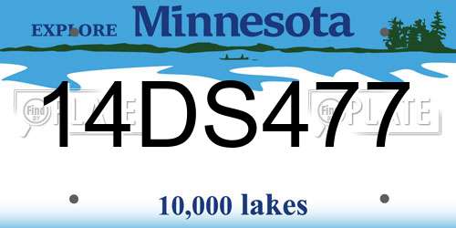 14DS477 Minnesota License Plate
