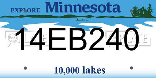 14EB240 Minnesota License Plate
