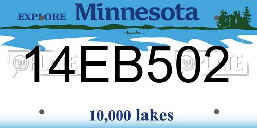 14EB502 Minnesota License Plate
