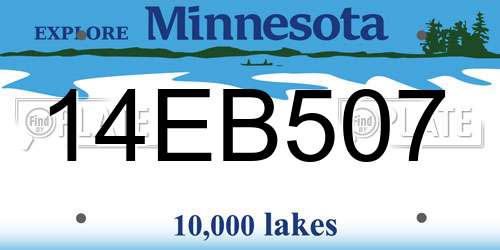 14EB507 Minnesota License Plate
