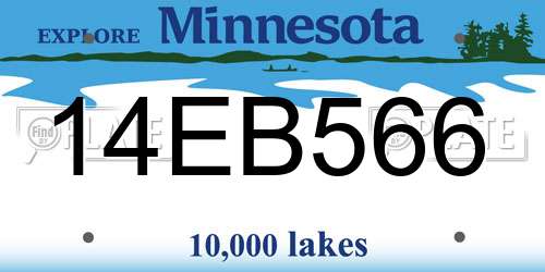 14EB566 Minnesota License Plate