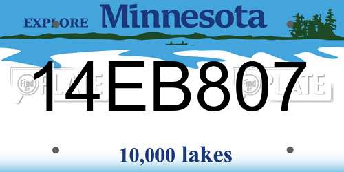 14EB807 Minnesota License Plate