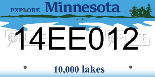 14EE012 Minnesota License Plate