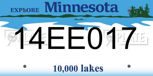 14EE017 Minnesota License Plate