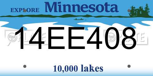 14EE408 Minnesota License Plate