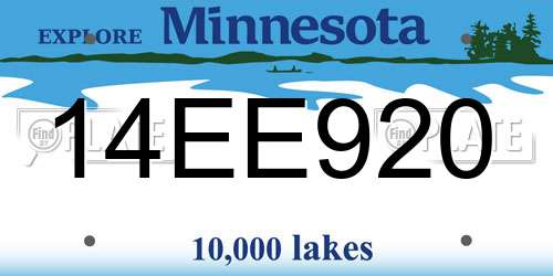 14EE920 Minnesota License Plate