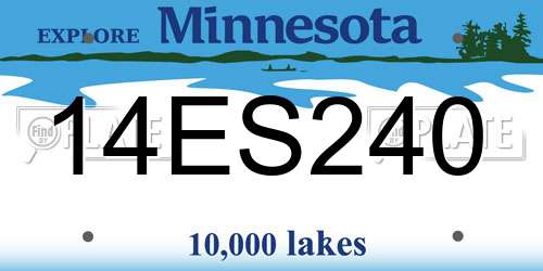 14ES240 Minnesota License Plate