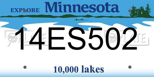 14ES502 Minnesota License Plate