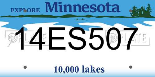 14ES507 Minnesota License Plate