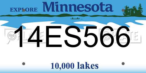 14ES566 Minnesota License Plate