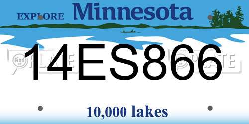 14ES866 Minnesota License Plate