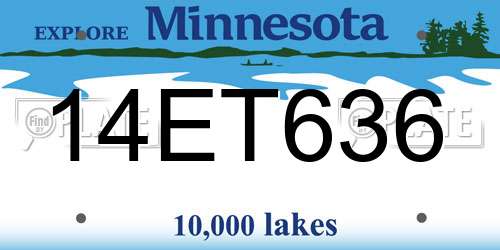 14ET636 Minnesota License Plate
