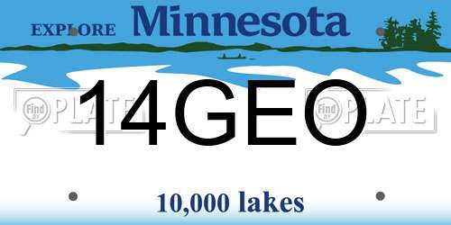 14GEO Minnesota License Plate