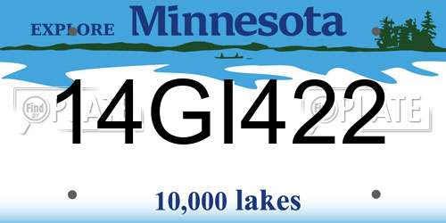 14GI422 Minnesota License Plate