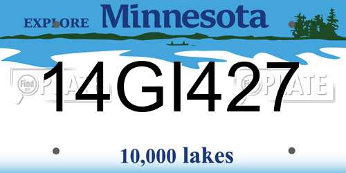 14GI427 Minnesota License Plate