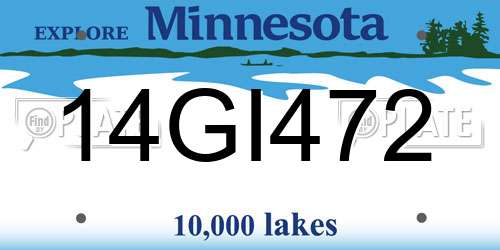 14GI472 Minnesota License Plate