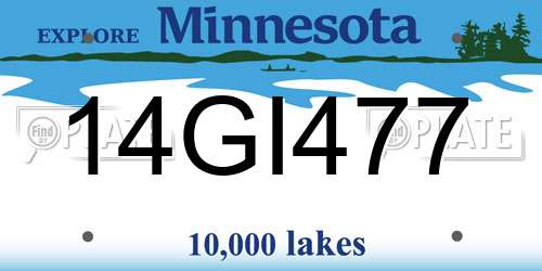 14GI477 Minnesota License Plate