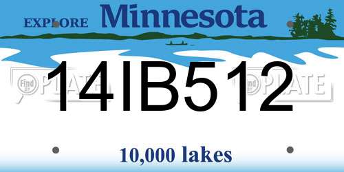 14IB512 Minnesota License Plate