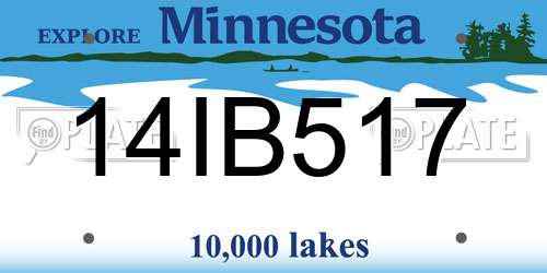 14IB517 Minnesota License Plate