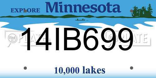 14IB699 Minnesota License Plate