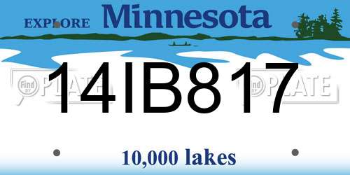 14IB817 Minnesota License Plate