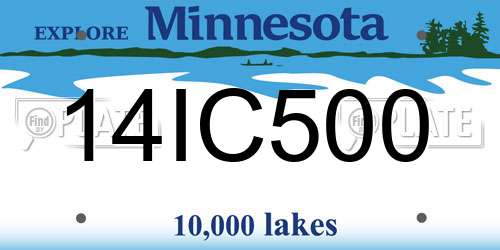 14IC500 Minnesota License Plate