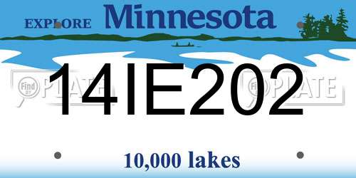 14IE202 Minnesota License Plate