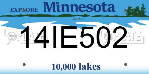 14IE502 Minnesota License Plate