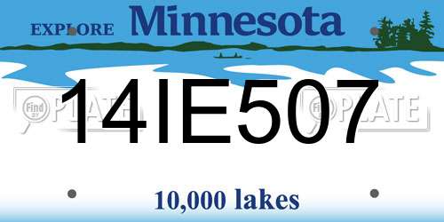 14IE507 Minnesota License Plate